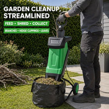 Beachtiful Electric Wood Chipper, 50L Collection Bin Electric Mulcher Chipper Shredder, Wood Chipper with Max 4500 RPM Motor Speed, Easy-Cleanup Dual Steel Blades for Twigs and Branches