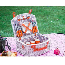 Storage Basket,Picnic Portable Rattan,Outdoor Western Food,Storage with Cutlery Hamper for Camping and Party