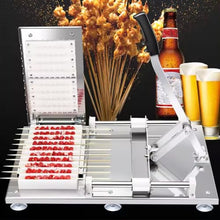TsoLay Manual Mutton Kebab Machine, 10 Holes Stainless Steel BBQ Skewer String Making Machine, Adjustable Length and Easy Use, for Home Kitchen, Restaurants, Canteens and Barbecue Stalls