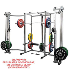 Valor Fitness Power Rack with LAT Pull & Cable Crossover Attachments - Full Body Workout - Plate Loaded Exercise Equipment