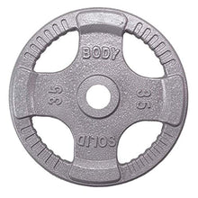 Body-Solid (OST255) Cast Iron Olympic Quad Grip Weight Plate Set Chrome Gray