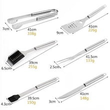 LPSEJAA Aluminum Box Barbecue Tool Set Stainless Steel Outdoor Grill and Fork Shovel Clip BBQ