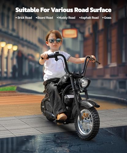 ELEMARA Electric Dirt Bike Kids 15mph 150lb Max Black