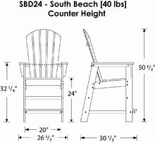 POLYWOOD SBD24SA South Beach Counter Chair, Sand