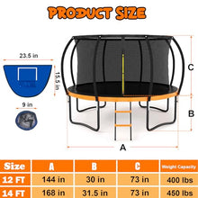 Liyarya Outdoor Trampoline with Basketball Hoop Orange