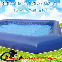 HQHAOTWU Inflatable Family Swimming Pool 8x8x0.65m with Blower Blue
