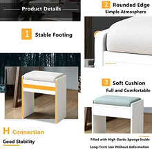 RFSHAOP Ottoman Foot Stool Linen Shoe Change Stool Small Footstool Square Foot Stools Rest Stool Footstools for Living Room Ottomans for The Bedroom Outdoor Ottomans, Grey B-44.5X33X36CM