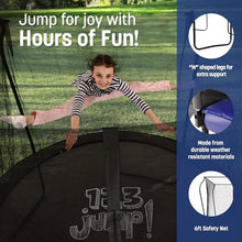 123 Jump 14FT Outdoor Trampoline with Safety Enclosure and Ladder Black/Blue