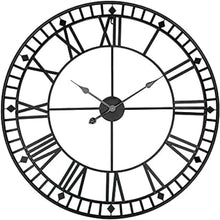 PPXCZZ 50cm Large Outdoor Wall Clock, Retro Silent Metal Garden Clock with Roman Numerals, Waterproof Indoor Outdoor Decor