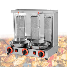 LwiftGal Gas Vertical Doner Kebab Machine, Vertical Rotisserie Oven Grill Gyro Rotisserie Machine, for Family Restaurant Gatherings and Commercial Kitchen,Silver-L