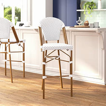 Flash Furniture 30 in Indoor/Outdoor Barstool, White/Gray, 2-Pack