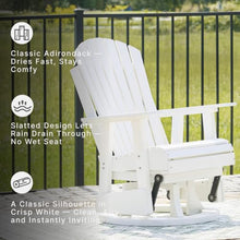 Signature Design by Ashley Outdoor Swivel Glider Adirondack Chair, White