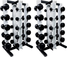Ader Sporting Goods Octagon Rubber Dumbbell Set Black, White