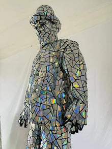 HoHoHuo Silver Mirror Man Performance Costume XLarge