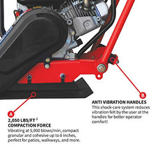 Tomahawk 5.5 HP Vibratory Plate Compactor Tamper for Dirt, Asphalt, Gravel, Soil Compaction Powered by Honda GX160 Engine