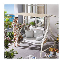 CUTPOIY Outdoor Patio Furniture Swing Glider with Stand, Outdoor Swing Chairs with Cushions and Pillow, Princess Swing Bed Garden Swing Outdoor Swing Chair Bench, Porch Swing
