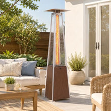 48000 BTU Pyramid Patio Heater with Glass Tube, Wheels and Cover