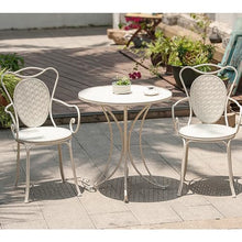 FENOKD Patio Table 3 Set Garden Decor Outdoor Garden Furniture Iron Bistro Side Table Balcony Patio Suitable 27.5 Inch White (White)