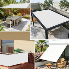 Sun Shade Sail Waterproof Rectangle 14x30FT White Waterproof Sun Shade Sail Rectangle,Permeable Sunshade Outdoor,with Grommet UV Block Fabric Patio Canopy for Lawn Patio Backyard