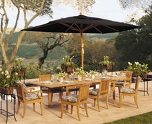 WholesaleTeakFurniture Grade-A Teak Wood 10 Seater 11 Pc Dining Set: 117" Double Extension Rectangle Table 8 Armless and 2 Giva Arm/Captain Chairs #WFDSGVx