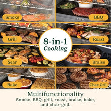 Cuisinart Wood Pellet Grill & Smoker, 465 Square Inches Barrel Pellet Grill for Smoking Meat, Jerky, Vegetables, 8 in 1 BBQ with Digital Control, Auto Start and Temperature Probe