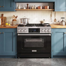 Tilt Panel 36" Natural Gas Range with 6.2 cu ft True Convection Oven (Black)