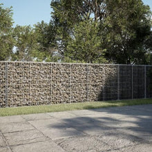 vidaXL Gabion Basket with Cover - Galvanized Iron Wire, Outdoor Cage, Retaining Wall, Privacy Screen, 196.9"x19.7"x39.4"