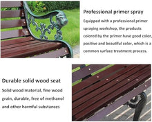 ERoomQ Outdoor GThe Bench,Outdoor GThe Park Patio Bench, Rust Resistant Cast Iron Frame Patio Lawn Bench, Weather Resistant Solid Wood Leisure Slatted Seat