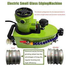 800W Portable Small Glass Edger，Electric Glass Edging Machine ，Stainless Steel，8000 rpm，W/2Diamond Wheels and Two Polishing Wheels 220-Blue