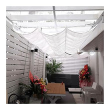 HOFUNTRE HDPE Retractable Wave Sun Shade, Retractable Sun Shade Canopy Cover Flexible Outdoor Canopy for Pergola, Backyard, Balcony Provides Sun Protection(W:3.2m/10.5ft*L:10m/32.8ft)
