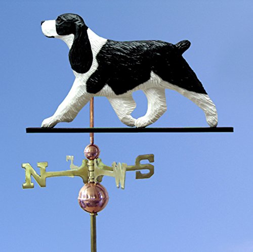 Springer Spaniel Hand Carved & Painted Weathervane Black 22 Inch