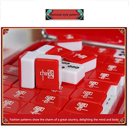 SHATONG Chinese Mahjong Game Set 144 Melamine Tiles Crystal Jade