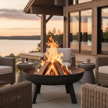 Sunnydaze Cast Iron Heavy Duty Large Fire Pit for Outside Wood Burning, 34"