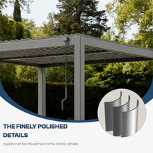 Patio Kingdom 8x5 FT Grill Pergola with Adjustable Louvered Roof, All-Aluminum Hardtop BBQ Grill Gazebo Shelter with Integrated Gutters, 2 Side Shelves, Outdoor Patio Canopy for Backyard, Deck