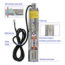 JENENSERIES Pump 500W DC 48V Solar Water Pumps, Max head 393ft,7.9GPM Flow，3 inch Solar deep well submersible Pumps with MPPT controller float switch kits for home or farm