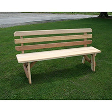 Creekvine Designs Cedar Picnic Table with Backed Benches - Cross Legged Design 6' Table with Two 6' Benches