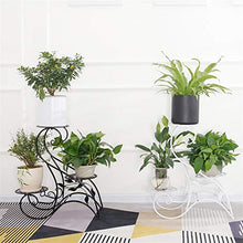 SIDUFHAOPKLL 3 Tiers Wrought Iron Plant Stand Minimalist Flower Pot for Home Decor Display Shelf-Coffee(E)