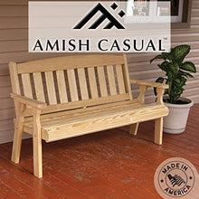 Amish Casual Outdoor Heavy Duty 800 LB Mission Pressure Treated Garden Bench(5 Foot, Unfinished)