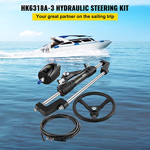 VEVOR Hydraulic Outboard Steering Kit 300HP with Helm Pump & 18 ft Hose
