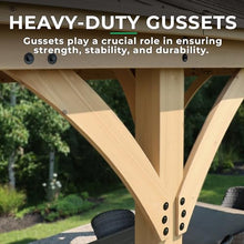 Yardistry 12 x 24 Meridian Cedar Gazebo Pavilion for Patios, Decks, Garden, Backyard, Durable, Aluminum Roof