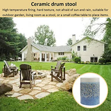 Ceramic Drum Table,Ceramic Drum Stool,Decorative Ceramic Garden Stool, Glazed Gradient Color Embossed Fish Shoe Changing Stool Drum Stool, Suitable for Outdoor Garden,(Gradient Green)