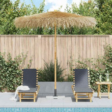Foknhdi Bamboo Garden Parasol 106.3 Inch Patio Umbrella with Banana Leaf Roof, Tropical Shade for Yard Terrace Deck and Bar, Foldable Design with 1.77 Inch Pole