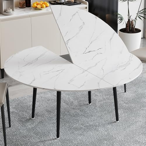 DESALAI Large Wooden Foldable Round Tabletop Four-fold,Wooden Trays for Food,Table top Extender,Household Table Dining ，with 10 People，for Outdoor/Indoor(Stone,220cm/86.6in)
