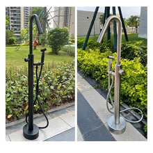 XYIANG Stainless Steel Water Column with Faucet and Spray Gun for Efficient Garden and Backyard Irrigation (Black 120Cm/47.2In)