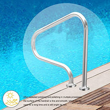 Pool Handrail Handle Grab Rails Swimming Swimming Pool Hand Rail for Inground Pool Entry, Stainless Steel Pool Stair Rail with Quick Mount Base, 31.5"x31.5"