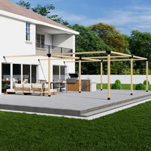 DIY Attached Pergola Bracket Kit - 6x6 Posts - Build Up to 24' x 24' - Steel Hardware Only