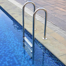 Stainless Steel Pool Ladder Swimming Pool Handrail with Anti-Slip Protection Diameter 42mm Tube Wall Thickness 1mm Need to be Embedded/Silver / 2 Step (Silver 3 Step) (Silver 2 Step)