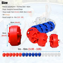 Pool Rope Floats to Divide Pool, 3 6 10 15 19 20 33 Ft In Above Ground Pool Safety Rope with Buoys Bright Red White Blue Yellow, Watershed Float Kit with Nylon Rope/cord(Red blue white,9m (29.5ft))