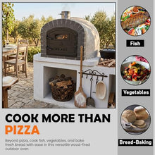 Authentic Pizza Ovens Lume Alto Premium Wood-Fired Pizza Oven, Handmade in Portugal, Triple-Insulated Brick Oven, Rotisserie-Capable, Dutch Door, Thermometer & Baking Dish Included