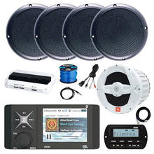 Enrock Marine JBL R4500 Marine Bluetooth Radio Receiver with 4-Channel Amplifier and Speakers White